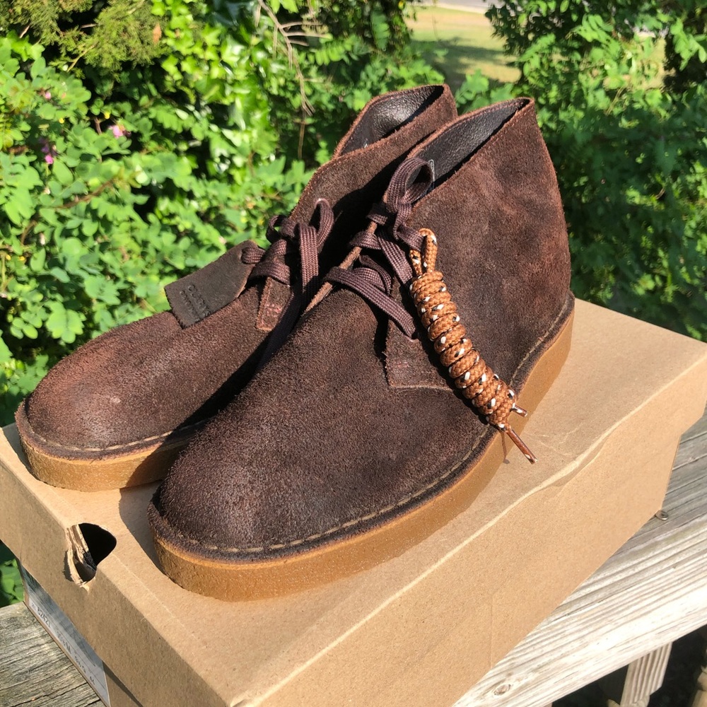 Clarks Originals Desert Coal Dark Brown Suede Boot